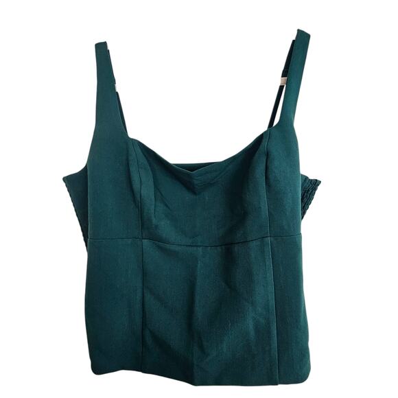 Abercrombie & Fitch Tank Top Women XL Green Square Neck Tank Top Crop Tank Top - Picture 1 of 7